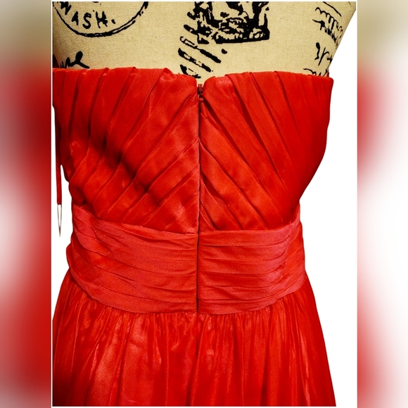 Angela & Alison Watermelon Strapless Gown - Picture 7 of 9